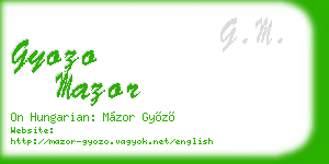 gyozo mazor business card